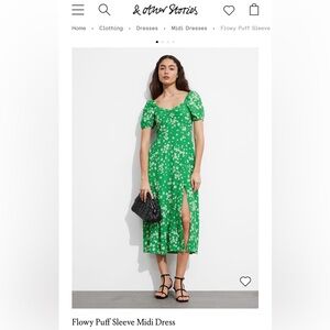 &Other Storie green flowery dress